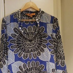 Tory Burch floral tunic top 4 blue